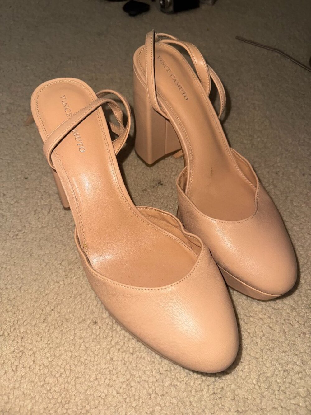 Vince Camuto Tan Platform 4" Block Heels Size 10